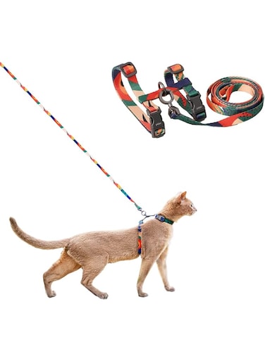 pidan Cat Harness and Leash Set, Cats Escape Proof - Adjustable Kitten Harness for Large Small Cats, Lightweight Soft Walking Travel Petsafe Harness (Multicolor)