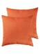RainRoad Orange Decorative Throw Pillow Cover for Sofa Couch Bedroom Car Cotton Linen Pillow Case Cushion Cover Set of 2,18x18Inch 45cm x 45cm (Orange)
