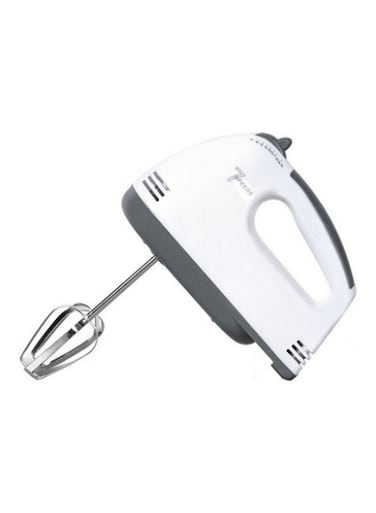 Gear Electric Egg Beater Automatic Hand Mixer Blender Plastics Rotating Push Whisk Cream Mixer Stirrer White