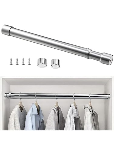 Telescopic Closet Pole, Extendable Wardrobe Rod, Stainless Steel Material No Rust No Deformation Retractable Smooth Practical Clothes Rod, Suitable For Walk In Wardrobe And Fitted Wardrobes Etc