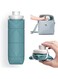 water bottle, Silicone water bottle, Carabiner water bottle, Travel water bottle, Leakproof water bottle for home, gym, office, camping (GREEN)