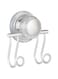 InterDesign Metro Rustproof Turn-N-Lock Suction/Double Hook for Razor/Loofah, Silver