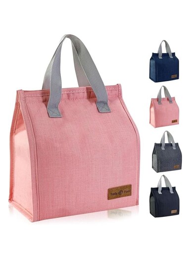 Lunch Bag, Insulated Lunch Bag for Women Men Kids, Reusable Insulated Lunch Bag, Leakproof Simple Bento Lunch Tote, Lunch Bag Insulated, for Office, Work, School, Picnic or Travel (Pink)