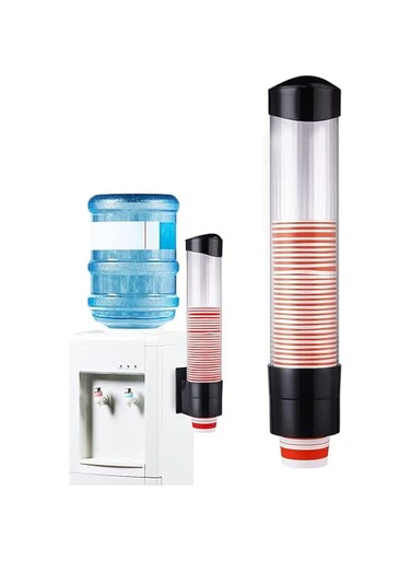 SYOSI Cup Dispenser Fits 5oz - 7oz Cone or Flat Bottom Cups, Cup Dispenser for Water Cooler, Pull Type Paper Water,Disposable Automatic Remove Cup Holder, Cup Dispenser Wall Mount