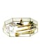 Glass Makeup Organizer Tray Gold/Clear 31x21cm