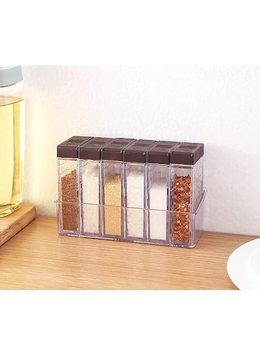 U-HOOME 6 Case Spice Shaker Jars,Seasoning Box Set,Condiment Jar Storage Container, Barbecue Storage Containers Spice Racks Kitchen Supplies