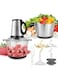 Electric Food Processor, Chooper double bowl 3.8L 350 W multi-functional, Meat and Vegetable Grinder, Two Bowls 3.8L, 350W, 3 Speeds, 2 Pieces set, 4 Two-Tier Blades and Spatula for Baby Food, Meat,