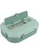 ZEKAROUL Lunch Box, Portable Stainless Steel Bento Box with 4 Compartments Tableware for Dining Hall Family Dining Cassroom Lunch Microwave Oven (Green)