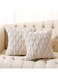 Volcanics Pack of 2 Faux Wool Throw Pillow Covers 24x24 Inches Decorative Farmhouse Velvet Couch Pillow Case Soft Plush Square Boho Cushion Pillowcase, Beige