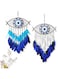 Dremisland Dream Catcher Evil Eye Dream Catchers-Handmade Feather Evil Eye Wall Hanging Ornament Home Decoration for Bedroom Livingroom Yard, Blessing Craft Gift Protect Good Luck (Blue&amp;Black-2PCS)