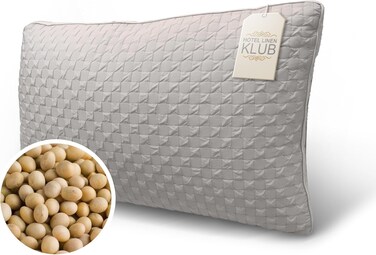 Hotel Linen Klub Soy Bean Pillow &ndash; Premium Quality Cooling Touch Bed Pillow, 1000g Soybean Fiber Fill for Optimal Comfort, Superior Support, and Breathability, Peach, Size: 75 x 48 x 9 cm
