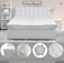 Hotel Linen Klub King Mattress Topper - 233TC 100% Cotton Down Proof Fabric with Piping and 4 Sides Elastic Bands - 500GSM Soft, Firm, and Extra Thick Fibersheet Filling, Size: 180 x 200 cm, White