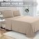 Hotel Linen Klub King Bed Sheet Set - 3 Pieces, Luxurious 100% Cotton Sateen with 250 Thread Count, Elegant and Classic Stripe Design, Size: 260 x 280 cm + 2 Pillowcases (50 x 75 cm), Ivory