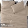 Hotel Linen Klub King Bed Sheet Set - 3 Pieces, Luxurious 100% Cotton Sateen with 250 Thread Count, Elegant and Classic Stripe Design, Size: 260 x 280 cm + 2 Pillowcases (50 x 75 cm), Ivory