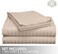Hotel Linen Klub King Bed Sheet Set - 3 Pieces, Luxurious 100% Cotton Sateen with 250 Thread Count, Elegant and Classic Stripe Design, Size: 260 x 280 cm + 2 Pillowcases (50 x 75 cm), Ivory
