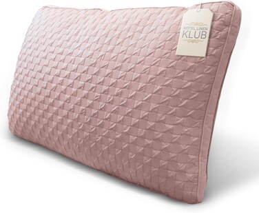 Hotel Linen Klub Soy Bean Pillow &ndash; Premium Quality Cooling Touch Bed Pillow, 1000g Soybean Fiber Fill for Optimal Comfort, Superior Support, and Breathability, Peach, Size: 75 x 48 x 8 cm