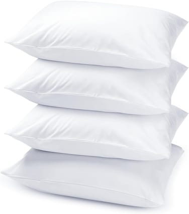 Hotel linen Klub Pack of 4 Pressed Pillow - 750grams , Soft Microfiber Fabric , 50 x 70 cm