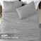 Hotel Linen Klub Hotel Linen King Bed Sheet 3pcs Set , 100% Cotton 250Tc Sateen 1cm Stripe, Size: 260x280cm + 2pc Pillowcase 50x75cm , Silver