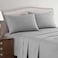 Hotel Linen Klub Hotel Linen King Bed Sheet 3pcs Set , 100% Cotton 250Tc Sateen 1cm Stripe, Size: 260x280cm + 2pc Pillowcase 50x75cm , Silver