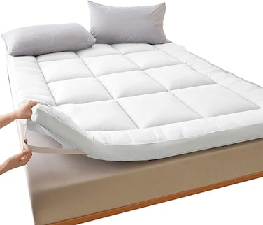 Hotel Linen Klub 100% Microfiber Mattress Topper Single (100 x 200 cm) - 500GSM Firm and Extra Thick Fibersheet, Supersoft Brushed Fabric with 4 Sides Highly Elastic Bands