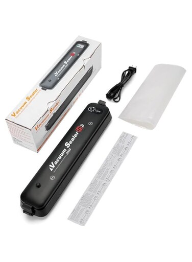 Dubai Gallery Automatic Mini Type Food Vacuum Sealer With 15 Pocket Black 37.00 X 5.50 X 7.00Cm AMZ-N43315704A