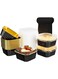 JIJI&amp;CUI 25 Pack Square Mini Cake Pans with Lids,Mini Loaf Pans with Lids,Aluminum Foil Baking Cups,Disposable Ramekins Cupcake Cups,Dessert Cups for Wedding Birthday Party,5oz (Black&amp;Gold)