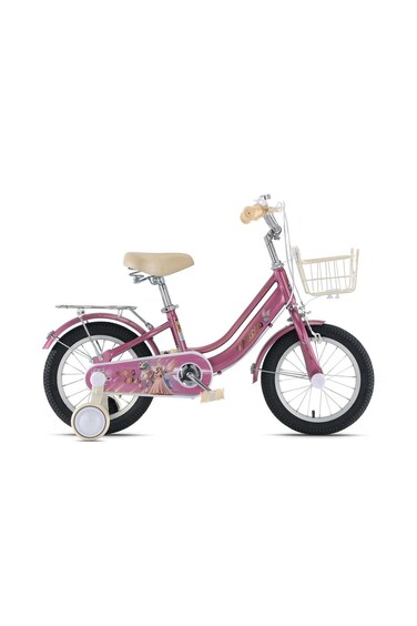 Raccoon Bicycle With Basket 14-Inch Pink