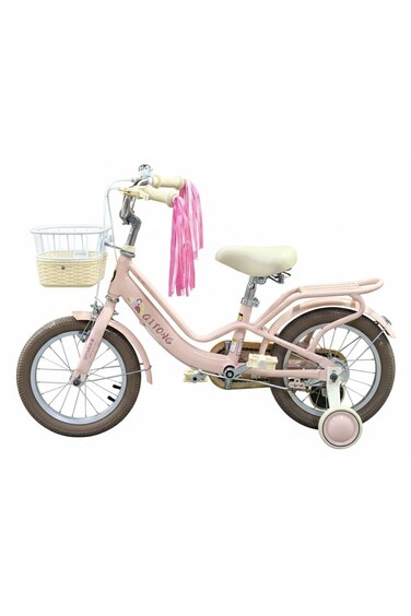 Colorland Qitong Bicycle With Basket 14-Inch Pink