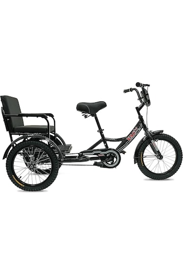 Lovely Baby Vaux Tricycle 12" Back Seat Black