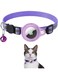 DAN HOM Airtag Cat Collar with Bell and Safety Buckle, Reflective Design, Waterproof Airtag Holder, and Apple Airtag Compatible - Stylish and Secure Smart Pet Tracker for Cats and Kittens (PURPLE)
