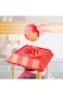 Vintage-Style Popcorn Maker Cart, Electric Hot Oil Popper Machine with Striped Awning, Red and Gold