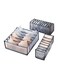 Link Thickening 3Pcs Collapsible Storage Boxes Bra Underwear Closet Organizer Foldable Container Case, Grey Upgrade Thickening