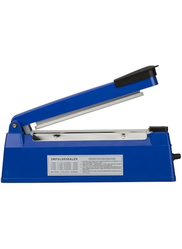 Anmas Power Heat Sealer, Impulse Plastic Bag Sealer, Manual Seal Food Packing Machine, Heat Sealing Applicable with Replacement Kit, Metal/ABS 350W (Blue, 8")