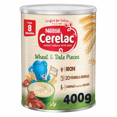 Nestle Cerelac Infant Cereal, Wheat and Date, from 8 Months, 400g