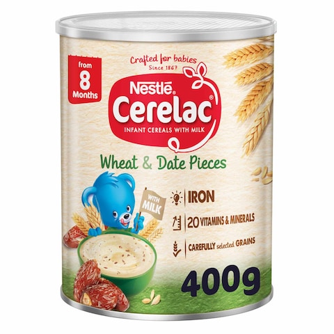 Nestle Cerelac Infant Cereal Wheat &amp; Date Pieces 400g