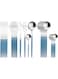 Uniturcky Silver Silverware Set, 24-Piece Stainless Steel Flatware Set Service For 6, Mirror Polished Blue Handle Tableware Cutlery Set Knife Fork And Spoon For Home &amp; Restaurant, Dishwasher Safe