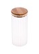 AKDC Glass Jar W/Bamboo Lid 8Cm X 8Cm X 19Cm Transparent