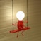 E27 LED Personality Creative Retro Wrought Iron Villain Wall Lamp without Bulb - Red