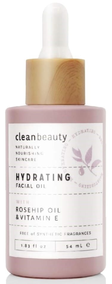 Clean Beauty Hydrating Rose Petal Facial Oil with Rosehip Oil &amp; Vitamin E, Reduce Fine Lines &amp; Dark Spots, Moisturize &amp; Nourish, USA Made (1.83 fl oz)