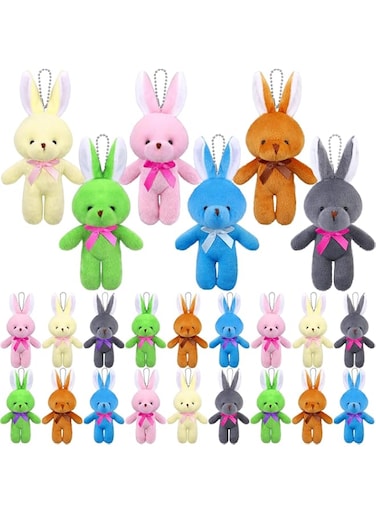 24 Pcs Animal Rabbit Plush Toys,Plush Bunny,Stuffed Animal Bulk for Kids Toddlers, Birthday Party Favors, Basket Stuff, Pinata Fillers, Goodie Bag Fillers, School Prizes(Random colour）