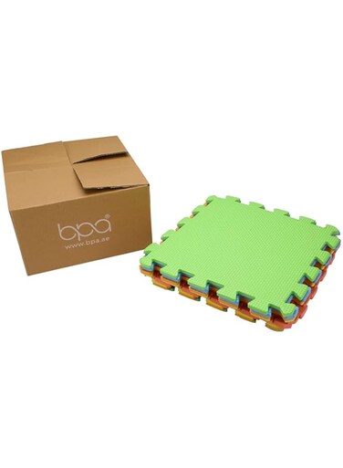 bpa Kid'S Puzzle Exercise Play Mat With Eva Foam Interlocking Tiles (Multi-Colour, 12" X 12")