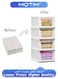 Stackable Plastic Storage Basket 4PCS Large Foldable Closet Organizer Stackable Drawer for Wardrobe Cabinet Kitchen Bathroom Office White
