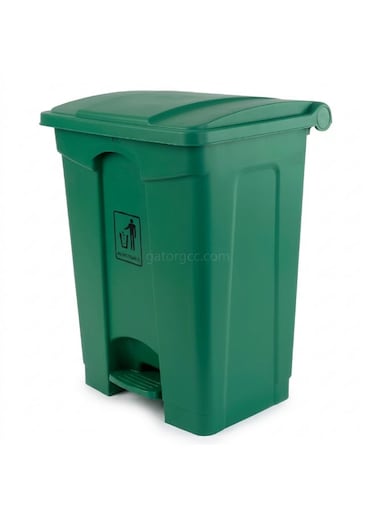 Bins Step Trash Bin   Plastic Matte Finish   Functional Waste &amp; Garbage Waste Bin   Suitable For Homes, Villas, Large Areas &amp; Communal Spaces   Green   68 Liters