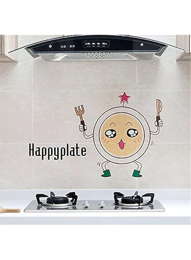 BPA Oil Proof Kitchen Backsplash Wall Protector Transparent Vinyl Decal - Set of 2