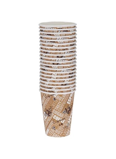 Soft n Cool Hotpack Disposable Heavy Duty Paper Cup 12 ounce, 20 Pieces for Hot &amp; Cold Drinks, Coffee &amp; Tea., MULTICOLOUR