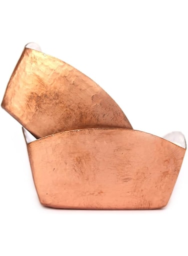 De Kulture Works Copper Bowl Hammered Square Set of 2-4X2 LH (Inches) (Brown)