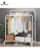 Freestanding Hanger Double Pole Multi-functional Bedroom Clothing Rack, White