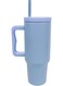 40 oz Stainless Steel Tumbler with Handle &amp; Straw Light Blue Insulated Travel Mug Hot &amp; Cold Reusable Water Bottle BPA-Free, Spill-Resistant, Fits Cup Holders