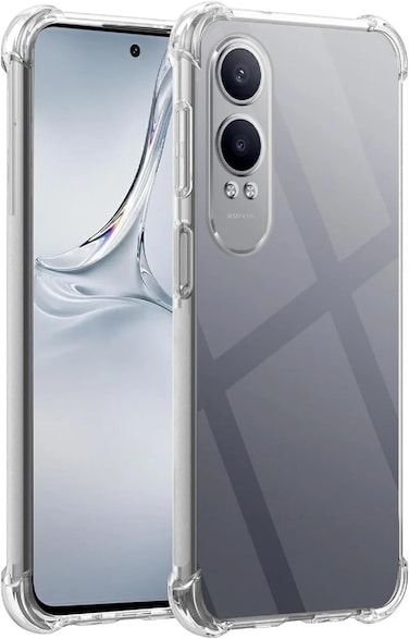 OnePlus Nord CE4 Lite Case, for Oppo K12x 5G Phone Case Clear, Reinforced Corners Scratch Resistant TPU Rubber Soft Silicone Protective Cover for OnePlus Nord CE4 Lite 2024 (Crystal Clear)