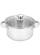 Royalford 18cm Massilia Stainless Steel Stockpot with Glass Lid- RF11591 Perfect for Simmering, Boiling, Steaming, Etc. Kitchen Use, Versatile And Strong Stainless Steel, Silver